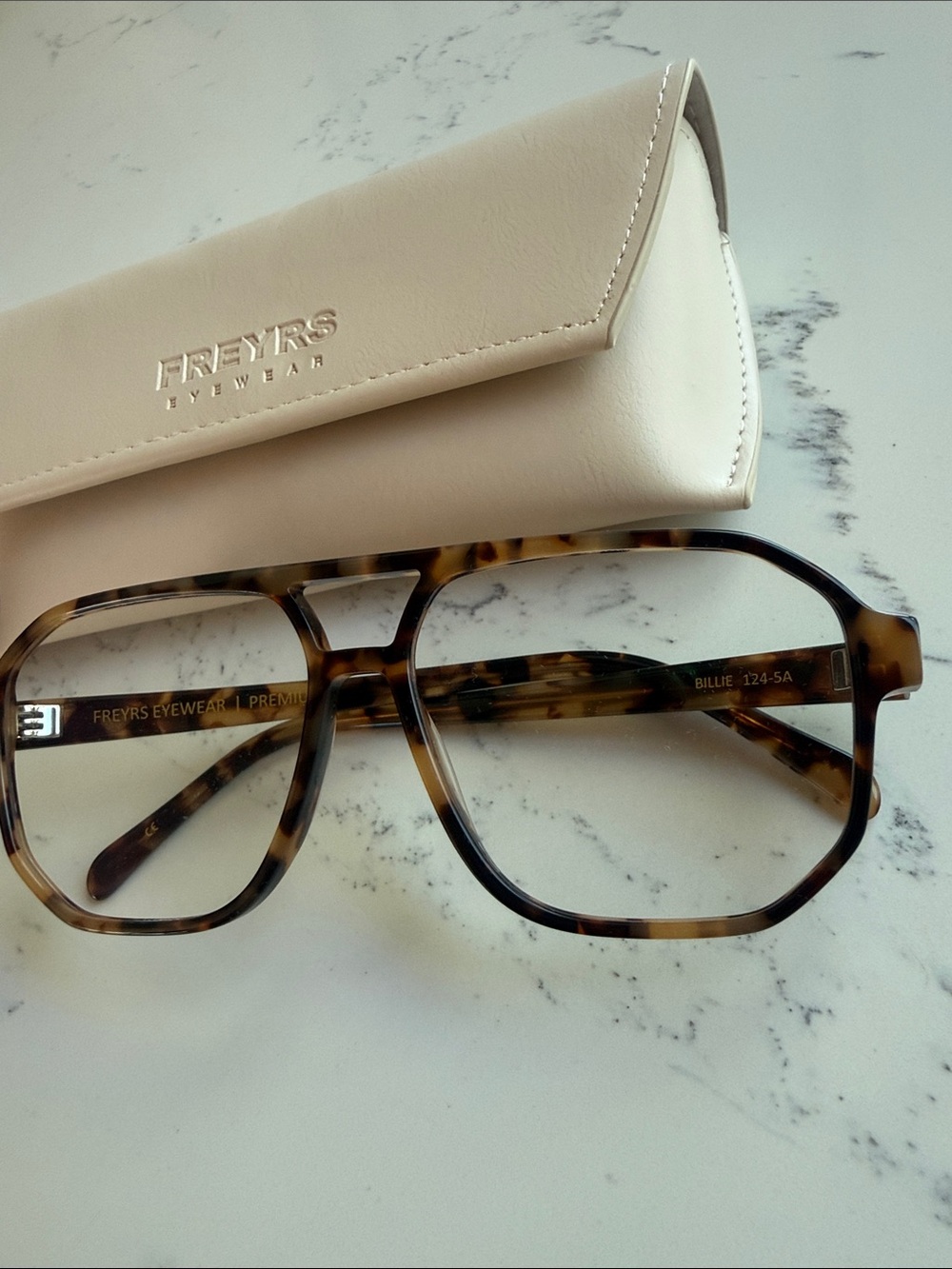 FREYRS Billie Glasses Honey Tortoise +1 readers Vintage Geometric Aviator Frame - Picture 5 of 8